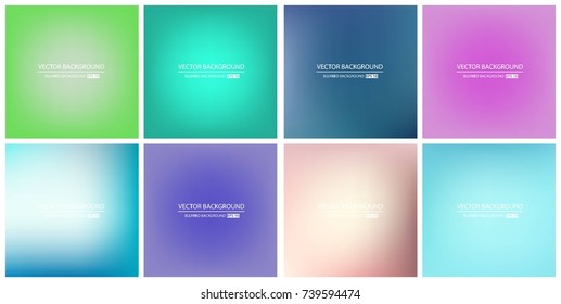 Abstract Creative concept vector multicolored blurred background set. For Web and Mobile Applications, art illustration template design, business infographic and social media, modern decoration.