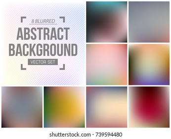 Abstract Creative concept vector multicolored blurred background set. For Web and Mobile Applications, art illustration template design, business infographic and social media, modern decoration.