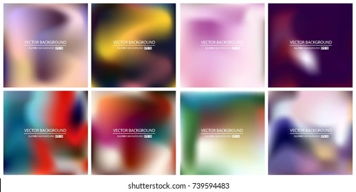 Abstract Creative concept vector multicolored blurred background set. For Web and Mobile Applications, art illustration template design, business infographic and social media, modern decoration.
