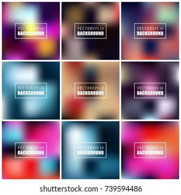 Abstract Creative concept vector multicolored blurred background set. For Web and Mobile Applications, art illustration template design, business infographic and social media, modern decoration.