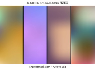 Abstract Creative concept vector multicolored blurred background set. For Web and Mobile Applications, art illustration template design, business infographic and social media, modern decoration.