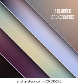 Abstract Creative concept vector multicolored blurred background set. For Web and Mobile Applications, art illustration template design, business infographic and social media, modern decoration.