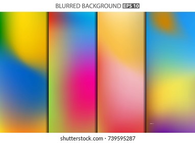 Abstract Creative concept vector multicolored blurred background set. For Web and Mobile Applications, art illustration template design, business infographic and social media, modern decoration.