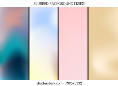 Abstract Creative concept vector multicolored blurred background set. For Web and Mobile Applications, art illustration template design, business infographic and social media, modern decoration.
