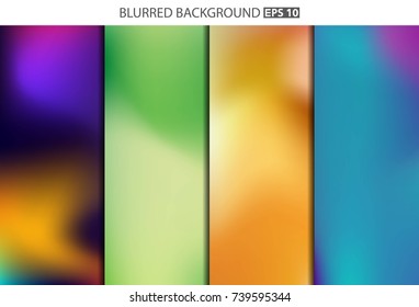 Abstract Creative concept vector multicolored blurred background set. For Web and Mobile Applications, art illustration template design, business infographic and social media, modern decoration.