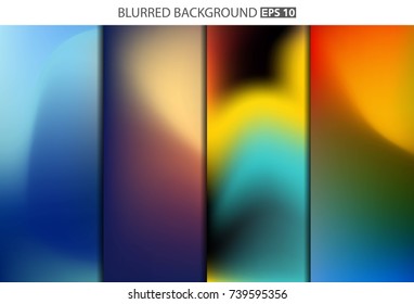 Abstract Creative concept vector multicolored blurred background set. For Web and Mobile Applications, art illustration template design, business infographic and social media, modern decoration.