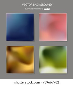 Abstract Creative concept vector multicolored blurred background set. For Web and Mobile Applications, art illustration template design, business infographic and social media, modern decoration.