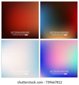 Abstract Creative concept vector multicolored blurred background set. For Web and Mobile Applications, art illustration template design, business infographic and social media, modern decoration.