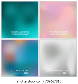 Abstract Creative concept vector multicolored blurred background set. For Web and Mobile Applications, art illustration template design, business infographic and social media, modern decoration.