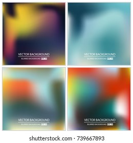 Abstract Creative concept vector multicolored blurred background set. For Web and Mobile Applications, art illustration template design, business infographic and social media, modern decoration.