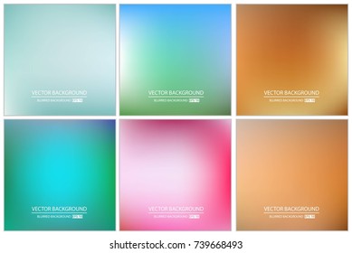 Abstract Creative concept vector multicolored blurred background set. For Web and Mobile Applications, art illustration template design, business infographic and social media, modern decoration.