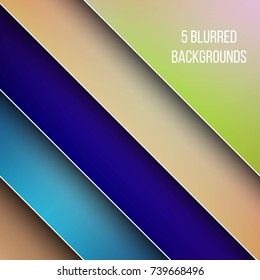 Abstract Creative concept vector multicolored blurred background set. For Web and Mobile Applications, art illustration template design, business infographic and social media, modern decoration.