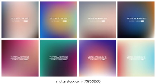 Abstract Creative concept vector multicolored blurred background set. For Web and Mobile Applications, art illustration template design, business infographic and social media, modern decoration.