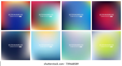 Abstract Creative concept vector multicolored blurred background set. For Web and Mobile Applications, art illustration template design, business infographic and social media, modern decoration.