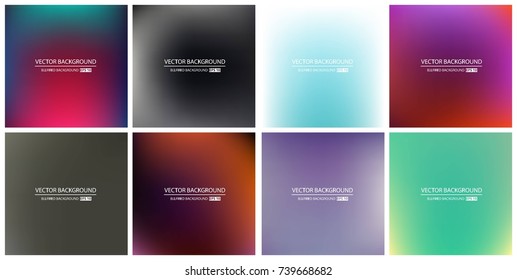 Abstract Creative concept vector multicolored blurred background set. For Web and Mobile Applications, art illustration template design, business infographic and social media, modern decoration.