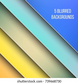 Abstract Creative concept vector multicolored blurred background set. For Web and Mobile Applications, art illustration template design, business infographic and social media, modern decoration.