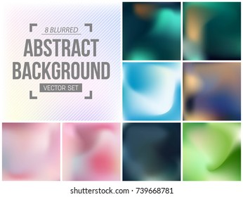 Abstract Creative concept vector multicolored blurred background set. For Web and Mobile Applications, art illustration template design, business infographic and social media, modern decoration.
