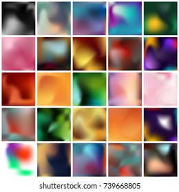 Abstract Creative concept vector multicolored blurred background set. For Web and Mobile Applications, art illustration template design, business infographic and social media, modern decoration.
