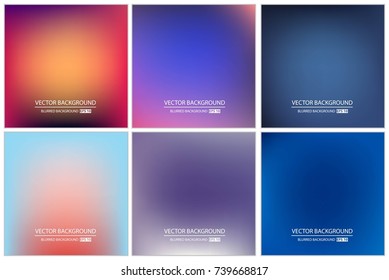 Abstract Creative concept vector multicolored blurred background set. For Web and Mobile Applications, art illustration template design, business infographic and social media, modern decoration.