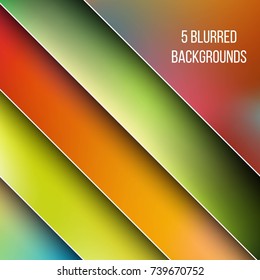 Abstract Creative concept vector multicolored blurred background set. For Web and Mobile Applications, art illustration template design, business infographic and social media, modern decoration.