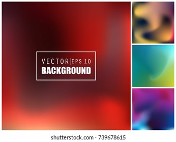 Abstract Creative concept vector multicolored blurred background set. For Web and Mobile Applications, art illustration template design, business infographic and social media, modern decoration.