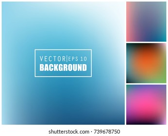 Abstract Creative concept vector multicolored blurred background set. For Web and Mobile Applications, art illustration template design, business infographic and social media, modern decoration.