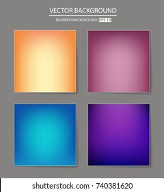 Abstract Creative concept vector multicolored blurred background set. For Web and Mobile Applications, art illustration template design, business infographic and social media, modern decoration.