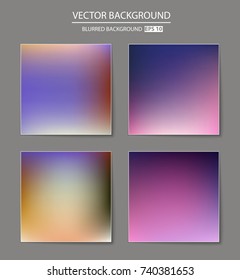 Abstract Creative concept vector multicolored blurred background set. For Web and Mobile Applications, art illustration template design, business infographic and social media, modern decoration.