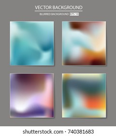 Abstract Creative concept vector multicolored blurred background set. For Web and Mobile Applications, art illustration template design, business infographic and social media, modern decoration.