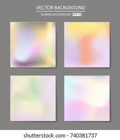 Abstract Creative concept vector multicolored blurred background set. For Web and Mobile Applications, art illustration template design, business infographic and social media, modern decoration.