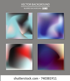 Abstract Creative concept vector multicolored blurred background set. For Web and Mobile Applications, art illustration template design, business infographic and social media, modern decoration.