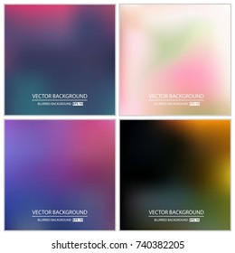 Abstract Creative concept vector multicolored blurred background set. For Web and Mobile Applications, art illustration template design, business infographic and social media, modern decoration.