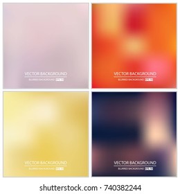 Abstract Creative concept vector multicolored blurred background set. For Web and Mobile Applications, art illustration template design, business infographic and social media, modern decoration.