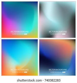 Abstract Creative concept vector multicolored blurred background set. For Web and Mobile Applications, art illustration template design, business infographic and social media, modern decoration.