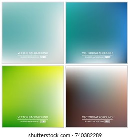 Abstract Creative concept vector multicolored blurred background set. For Web and Mobile Applications, art illustration template design, business infographic and social media, modern decoration.
