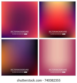 Abstract Creative concept vector multicolored blurred background set. For Web and Mobile Applications, art illustration template design, business infographic and social media, modern decoration.