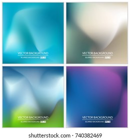 Abstract Creative concept vector multicolored blurred background set. For Web and Mobile Applications, art illustration template design, business infographic and social media, modern decoration.