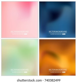 Abstract Creative concept vector multicolored blurred background set. For Web and Mobile Applications, art illustration template design, business infographic and social media, modern decoration.