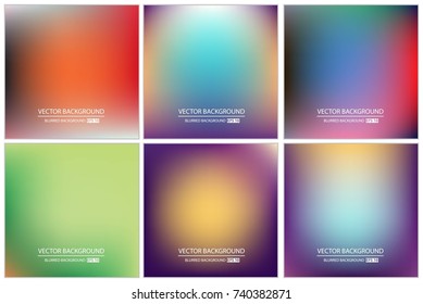 Abstract Creative concept vector multicolored blurred background set. For Web and Mobile Applications, art illustration template design, business infographic and social media, modern decoration.