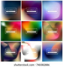 Abstract Creative concept vector multicolored blurred background set. For Web and Mobile Applications, art illustration template design, business infographic and social media, modern decoration.
