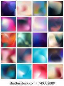 Abstract Creative concept vector multicolored blurred background set. For Web and Mobile Applications, art illustration template design, business infographic and social media, modern decoration.