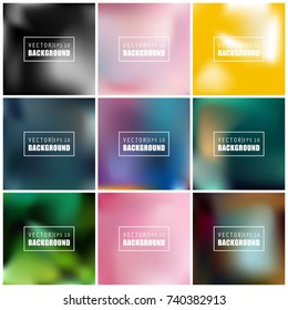 Abstract Creative concept vector multicolored blurred background set. For Web and Mobile Applications, art illustration template design, business infographic and social media, modern decoration.