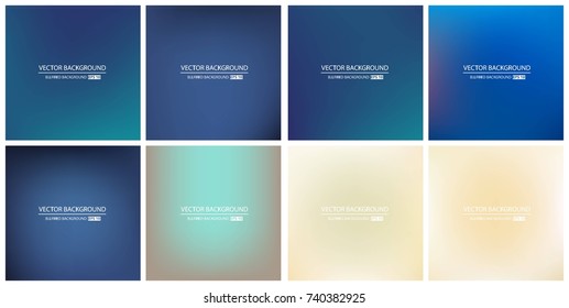 Abstract Creative concept vector multicolored blurred background set. For Web and Mobile Applications, art illustration template design, business infographic and social media, modern decoration.
