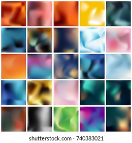 Abstract Creative concept vector multicolored blurred background set. For Web and Mobile Applications, art illustration template design, business infographic and social media, modern decoration.