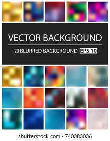 Abstract Creative concept vector multicolored blurred background set. For Web and Mobile Applications, art illustration template design, business infographic and social media, modern decoration.