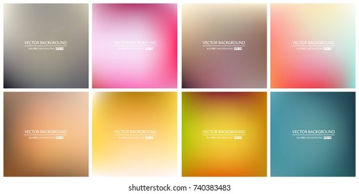 Abstract Creative concept vector multicolored blurred background set. For Web and Mobile Applications, art illustration template design, business infographic and social media, modern decoration.