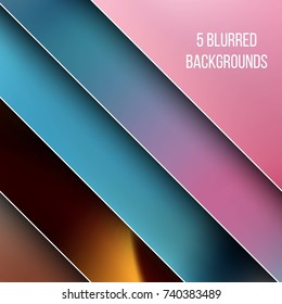 Abstract Creative concept vector multicolored blurred background set. For Web and Mobile Applications, art illustration template design, business infographic and social media, modern decoration.