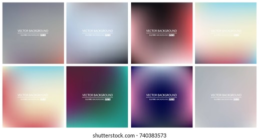 Abstract Creative concept vector multicolored blurred background set. For Web and Mobile Applications, art illustration template design, business infographic and social media, modern decoration.