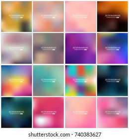 Big Set 20 Square Blurred Nature Stock Vector (Royalty Free) 713274616