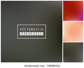 Abstract Creative concept vector multicolored blurred background set. For Web and Mobile Applications, art illustration template design, business infographic and social media, modern decoration.